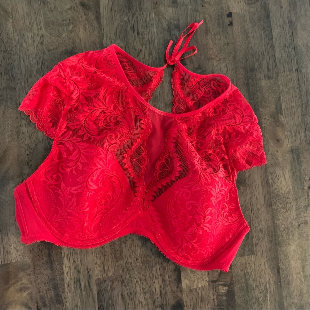 Red Lingerie Bra Top